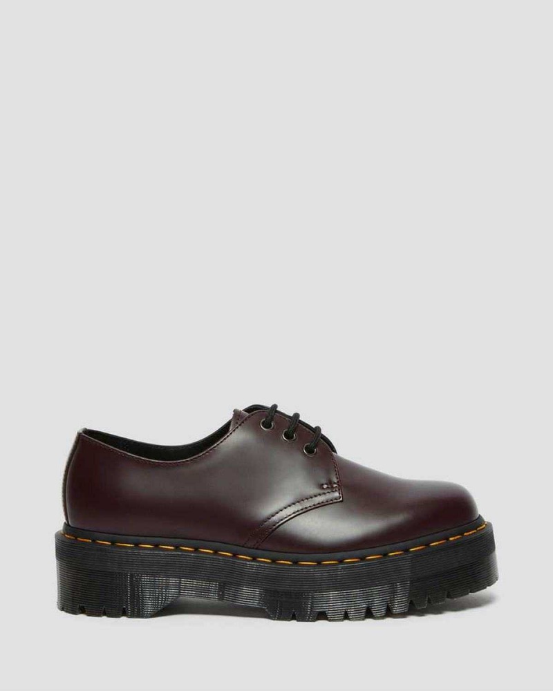 Black DR Martens 1461 Smooth Leather Platform Shoes | 2760PCOXH