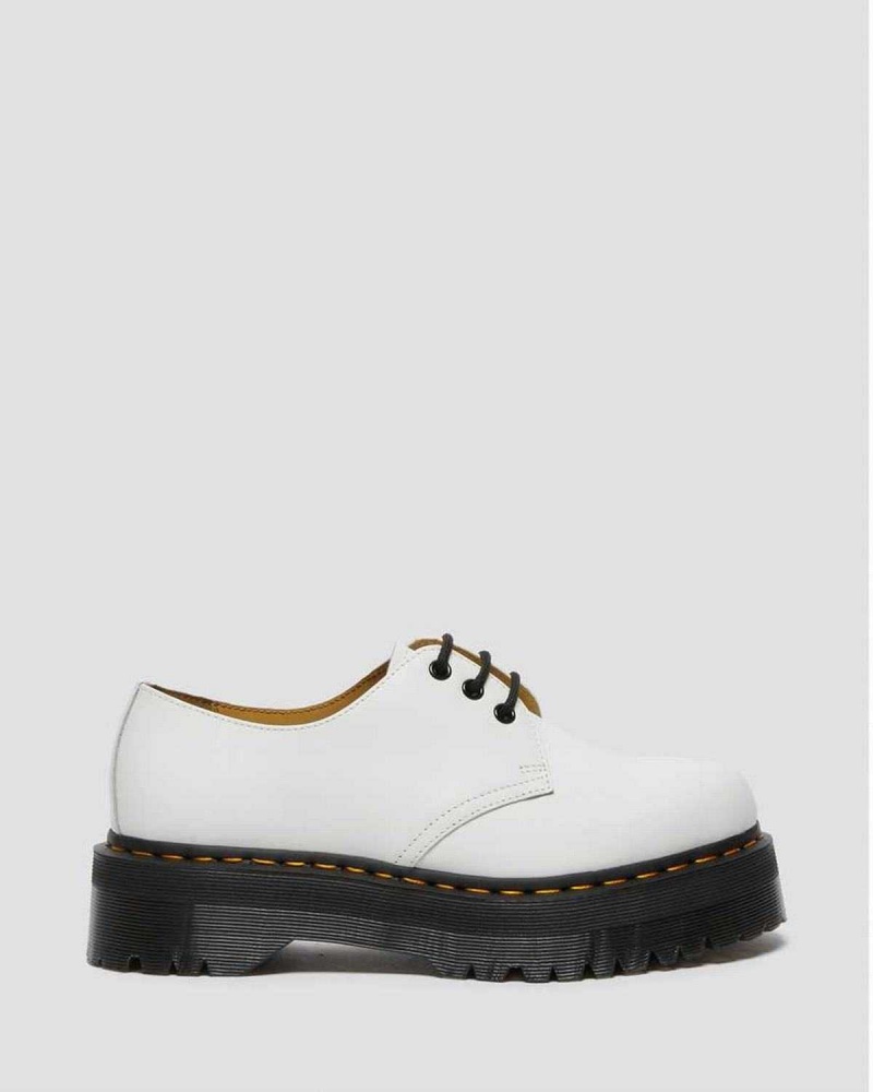 Black DR Martens 1461 Smooth Leather Platform Shoes | 1947AUSKX