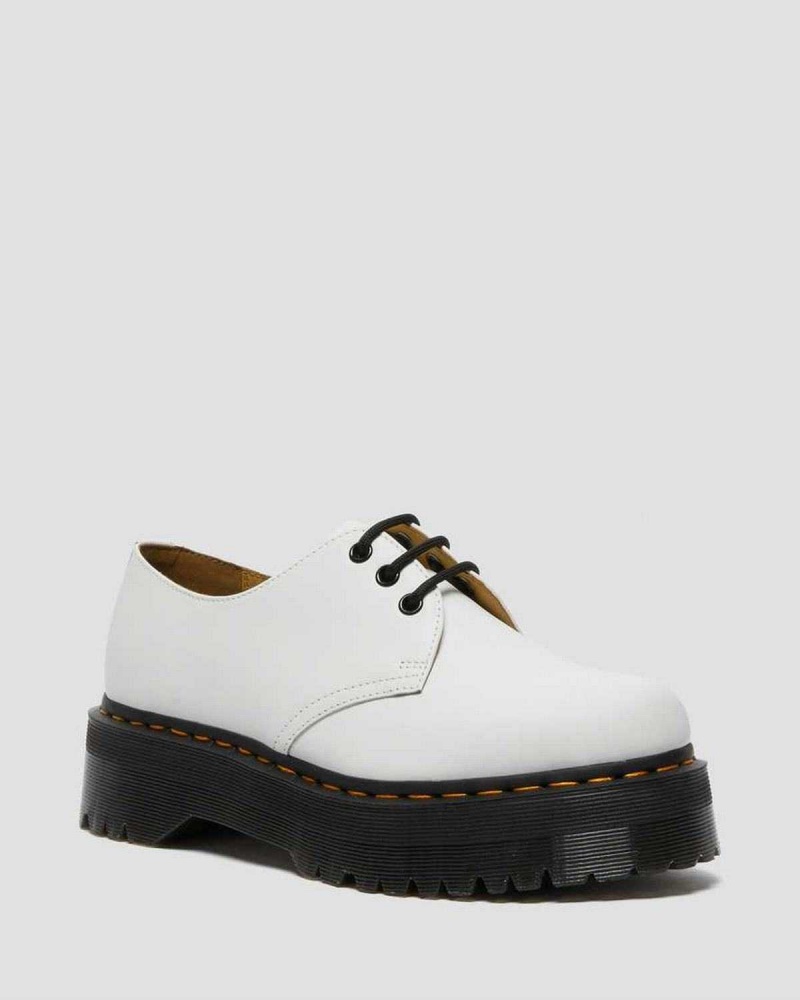 Black DR Martens 1461 Smooth Leather Platform Shoes | 1947AUSKX