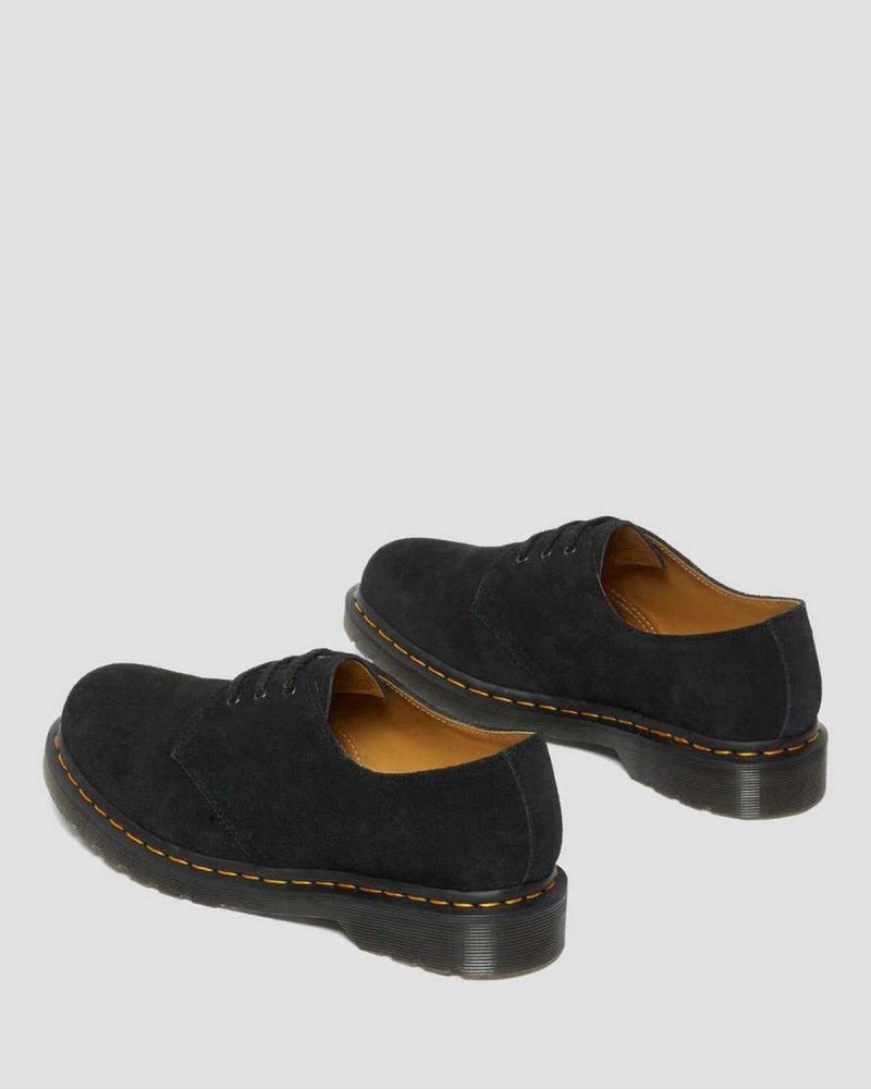 Black DR Martens 1461 Suede Oxford Shoes | 1420PEALR