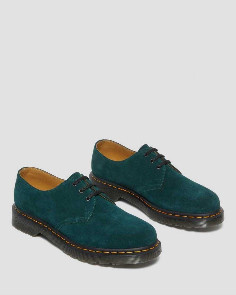 Black DR Martens 1461 Suede Oxford Shoes | 9641HGZYP