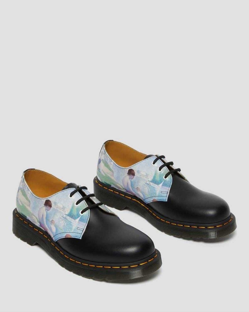 Black DR Martens 1461 The National Gallery Seurat Oxford Shoes | 0184BVSLM