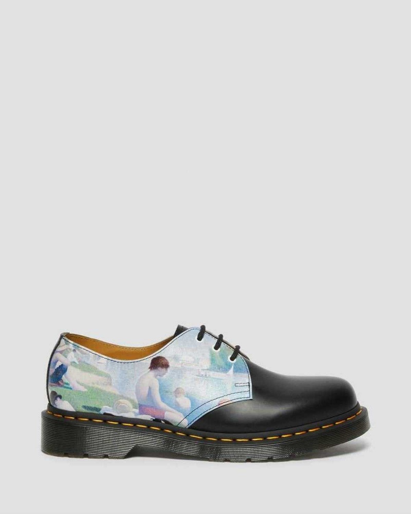 Black DR Martens 1461 The National Gallery Seurat Oxford Shoes | 0184BVSLM