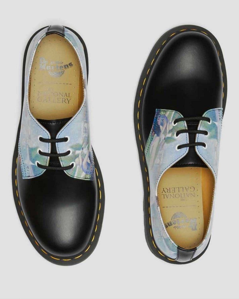 Black DR Martens 1461 The National Gallery Seurat Oxford Shoes | 0184BVSLM