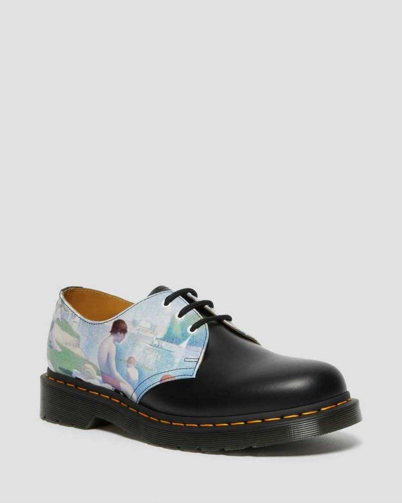 Black DR Martens 1461 The National Gallery Seurat Oxford Shoes | 0184BVSLM