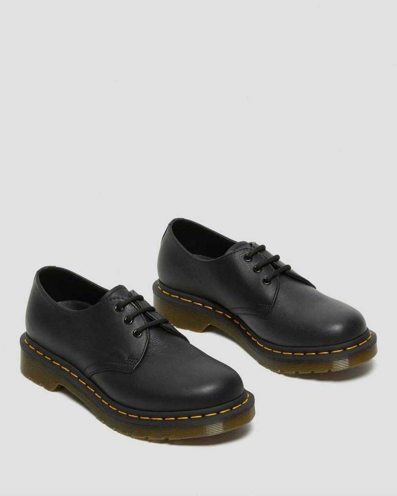 Black DR Martens 1461 Virginia Leather Oxford Shoes | 1782QWGOE