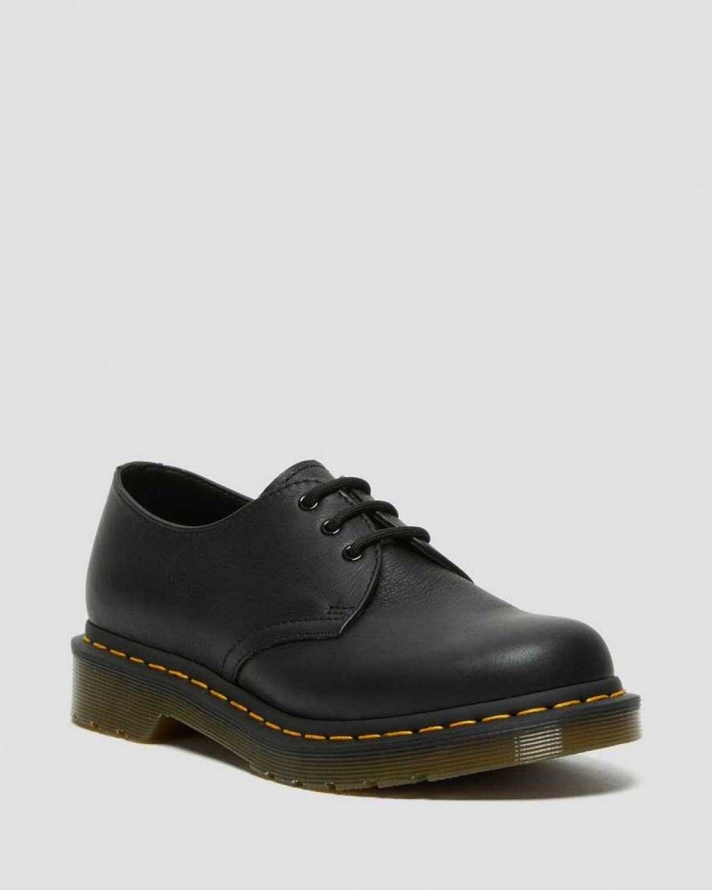 Black DR Martens 1461 Virginia Leather Oxford Shoes | 1782QWGOE