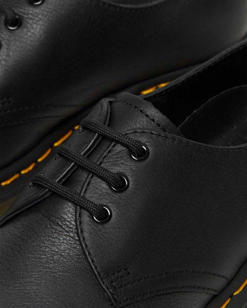 Black DR Martens 1461 Virginia Leather Oxford Shoes | 9038IZDVU