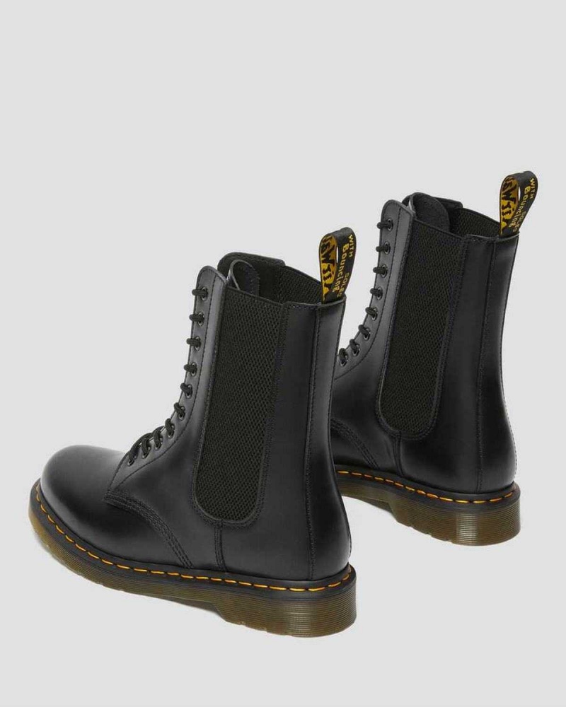 Black DR Martens 1490 Harper Leather Lace Up Boots | 4068TJIVR