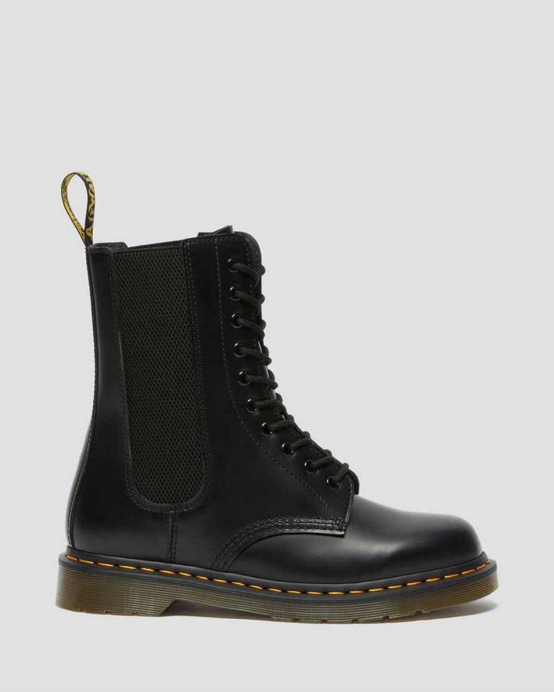 Black DR Martens 1490 Harper Leather Lace Up Boots | 4068TJIVR