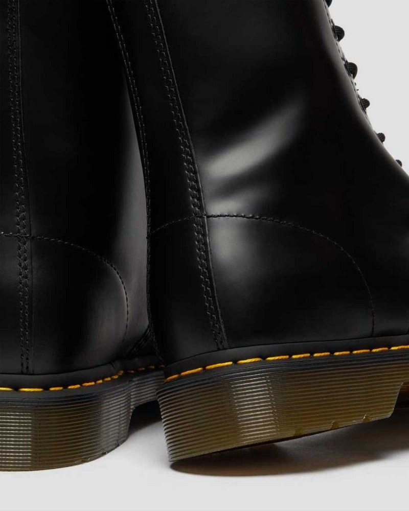 Black DR Martens 1490 Smooth Leather Mid Calf Boots | 7368DRAXK