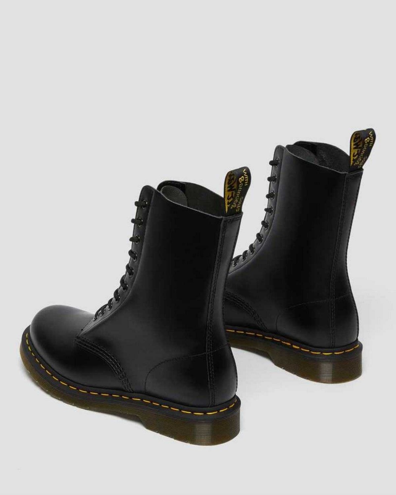 Black DR Martens 1490 Smooth Leather Mid Calf Boots | 7368DRAXK