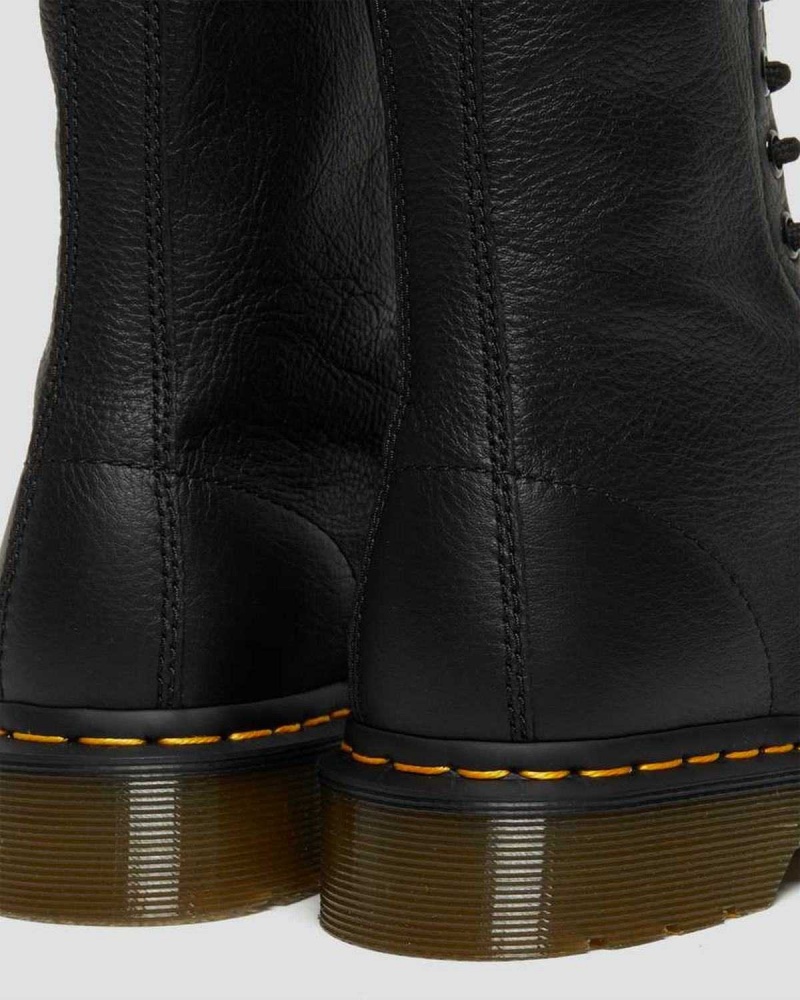 Black DR Martens 1490 Virginia Leather Mid Calf Boots | 2310MFPYX