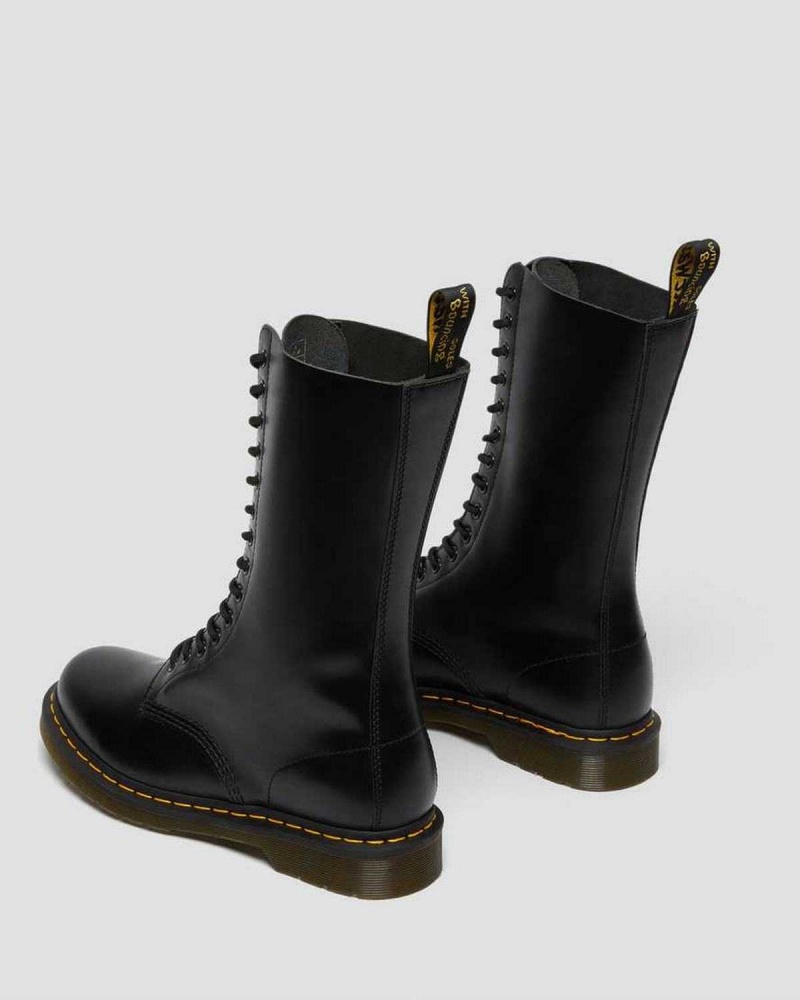 Black DR Martens 1914 Smooth Leather Tall Boots | 3267SABTE