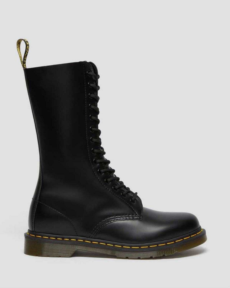 Black DR Martens 1914 Smooth Leather Tall Boots | 3267SABTE