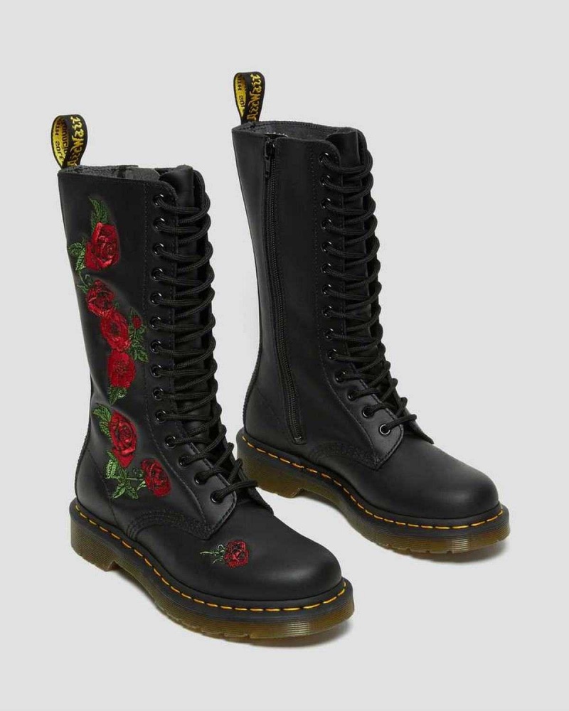 Black DR Martens 1914 Vonda Leather Mid Calf Boots | 2593VIXHS