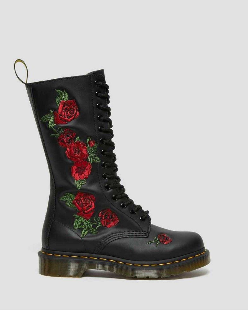 Black DR Martens 1914 Vonda Leather Mid Calf Boots | 2593VIXHS