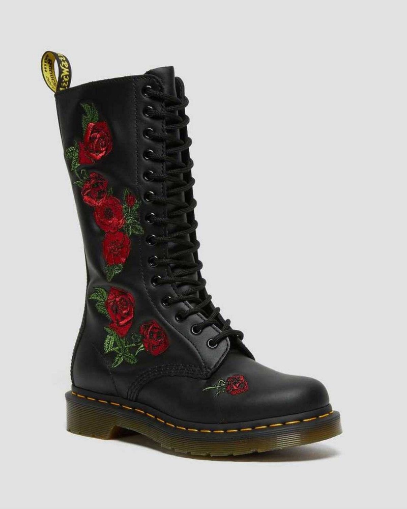 Black DR Martens 1914 Vonda Leather Mid Calf Boots | 2593VIXHS