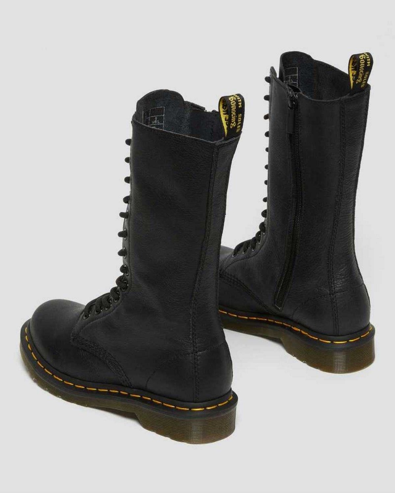 Black DR Martens 1B99 Virginia Leather Mid Calf Boots | 5694CPKJF