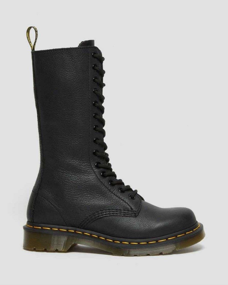 Black DR Martens 1B99 Virginia Leather Mid Calf Boots | 5694CPKJF