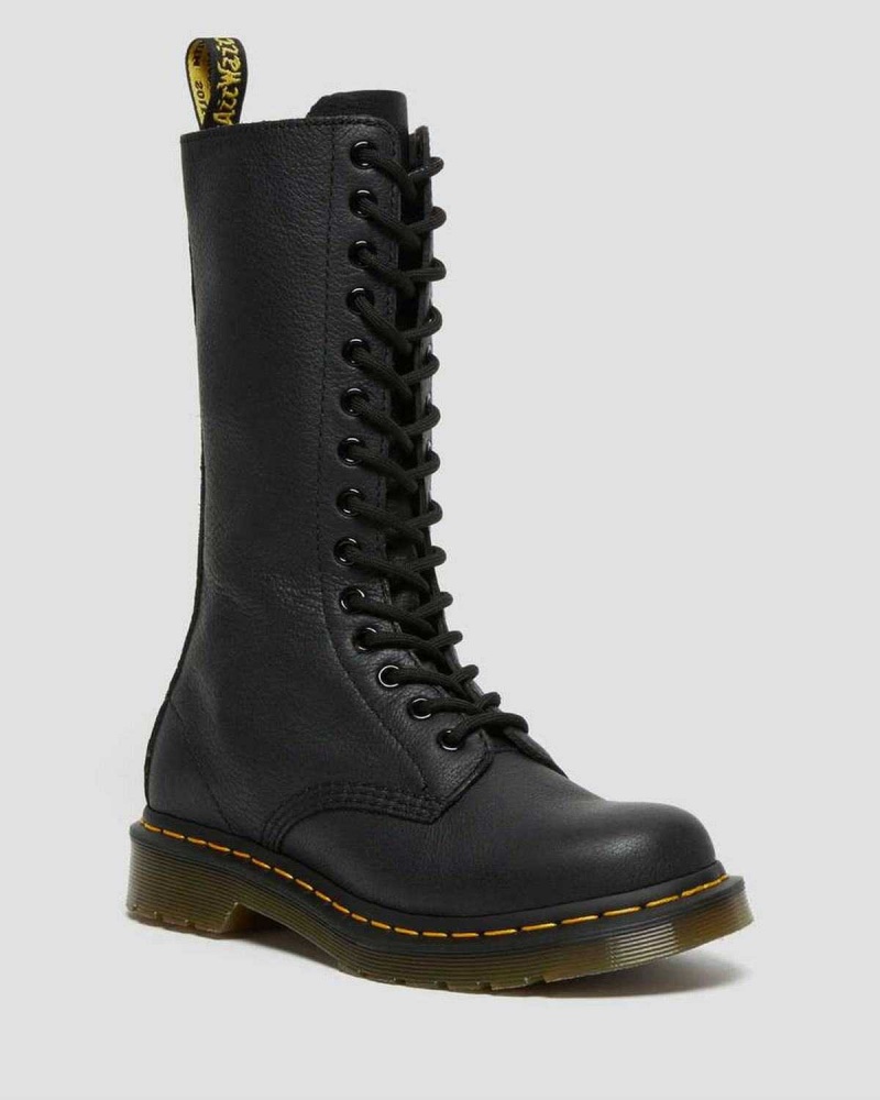 Black DR Martens 1B99 Virginia Leather Mid Calf Boots | 5694CPKJF