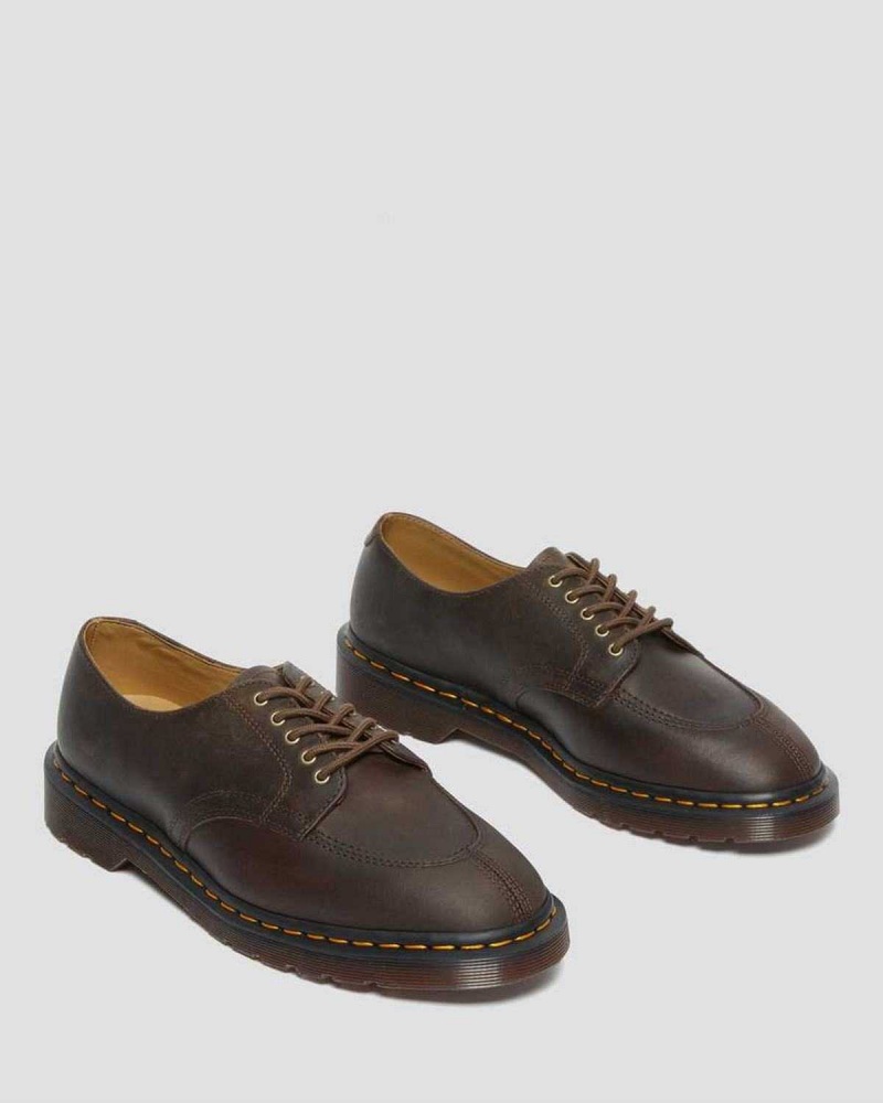 Black DR Martens 2046 Crazy Horse Leather Oxford Shoes | 8915QAVOM