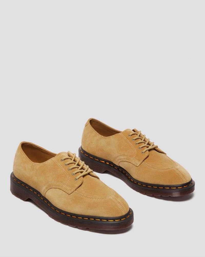 Black DR Martens 2046 Suede Oxford Shoes | 9567BYCPA