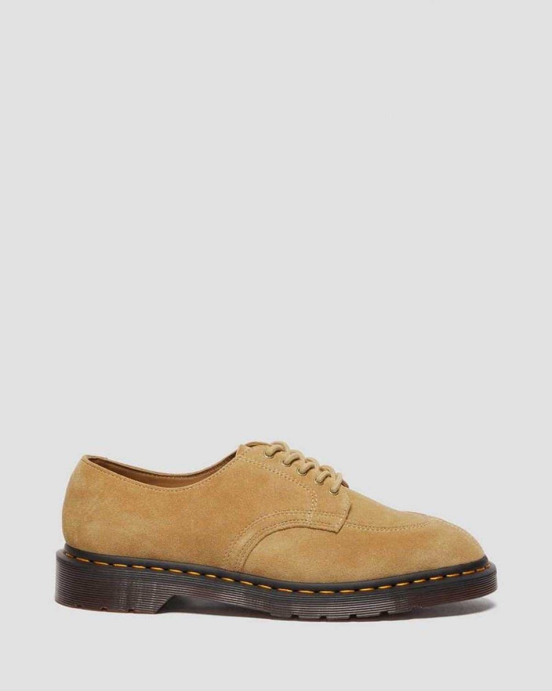 Black DR Martens 2046 Suede Oxford Shoes | 9567BYCPA