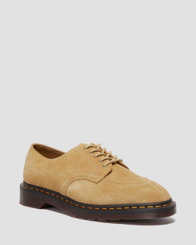 Black DR Martens 2046 Suede Oxford Shoes | 9567BYCPA