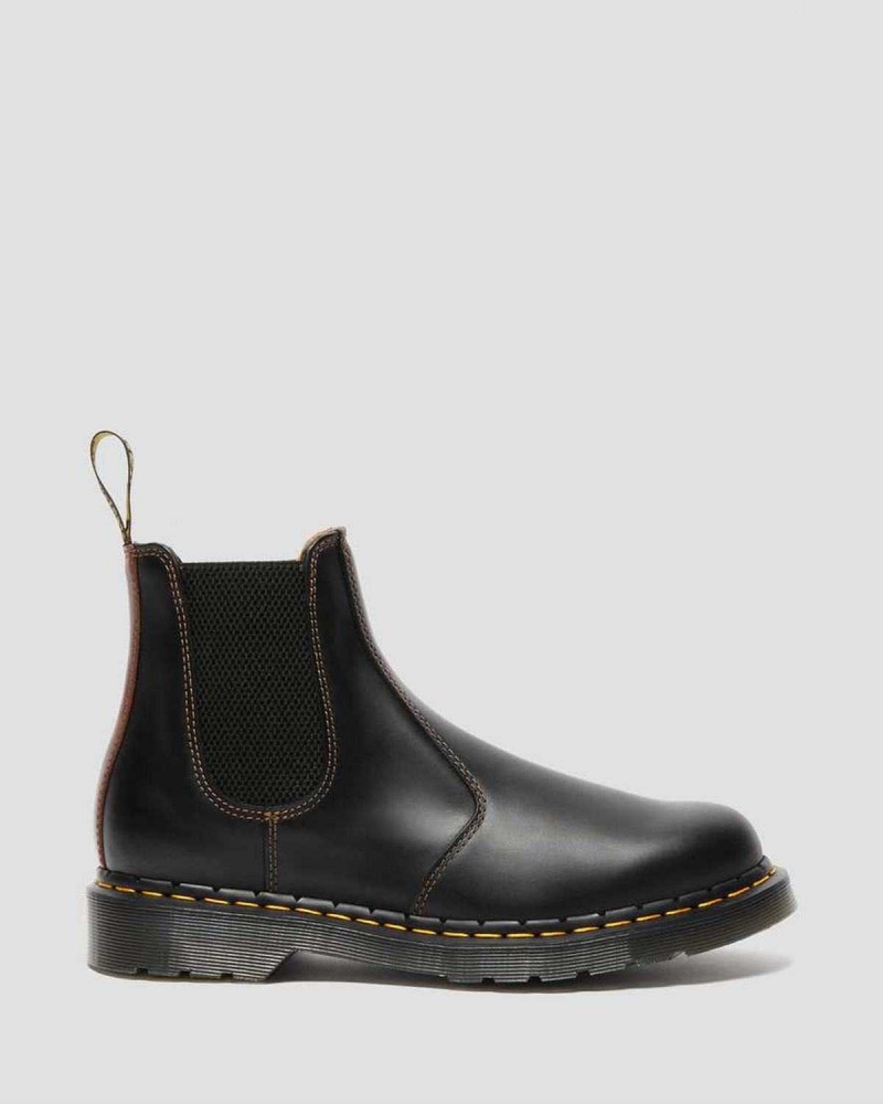 Black DR Martens 2976 Abruzzo Leather Chelsea Boots | 6703WIRHS