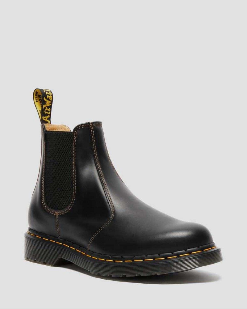 Black DR Martens 2976 Abruzzo Leather Chelsea Boots | 6703WIRHS