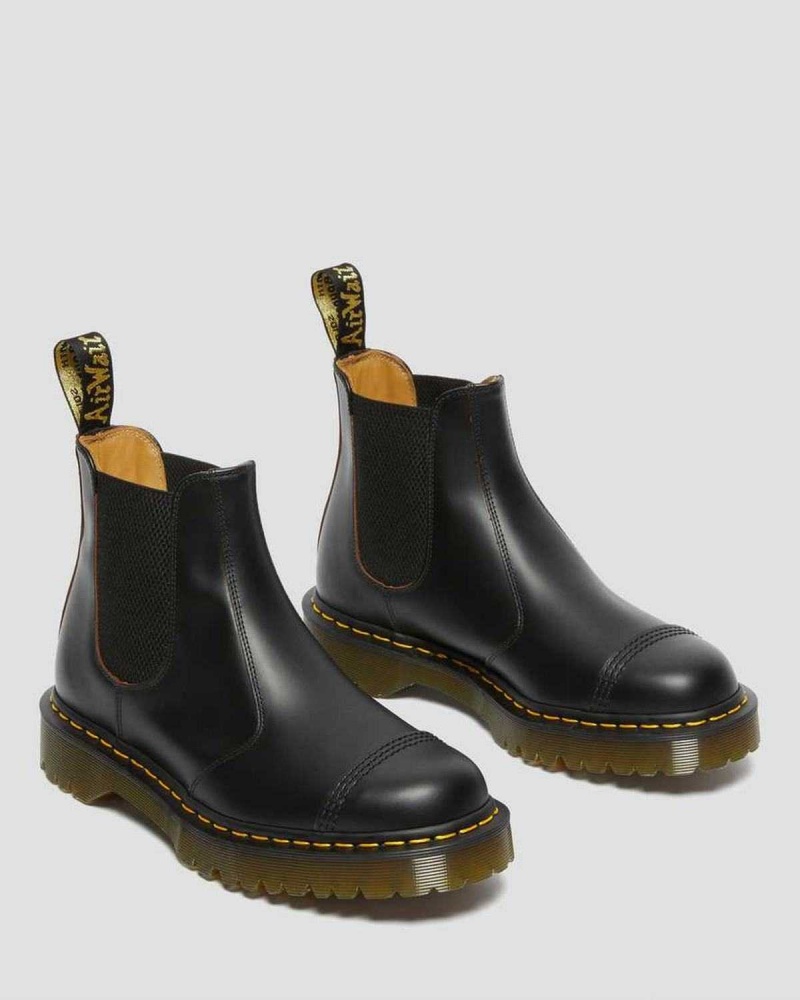 Black DR Martens 2976 Bex Made in England Toe Cap Chelsea Boots | 3072YSVZT