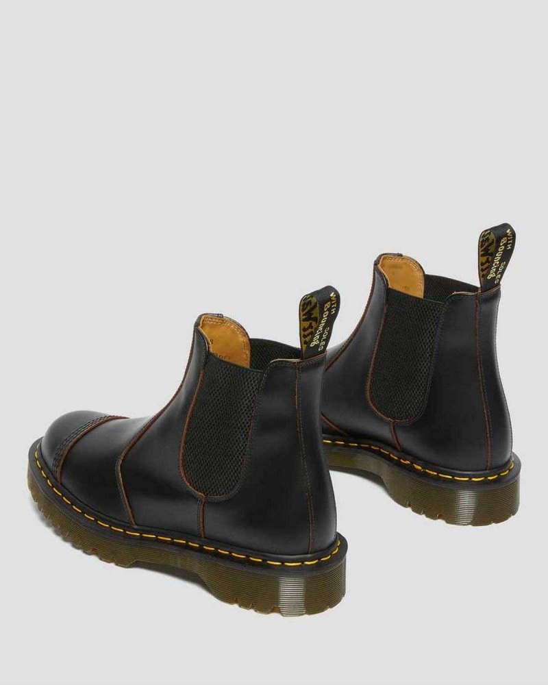 Black DR Martens 2976 Bex Made in England Toe Cap Chelsea Boots | 3072YSVZT