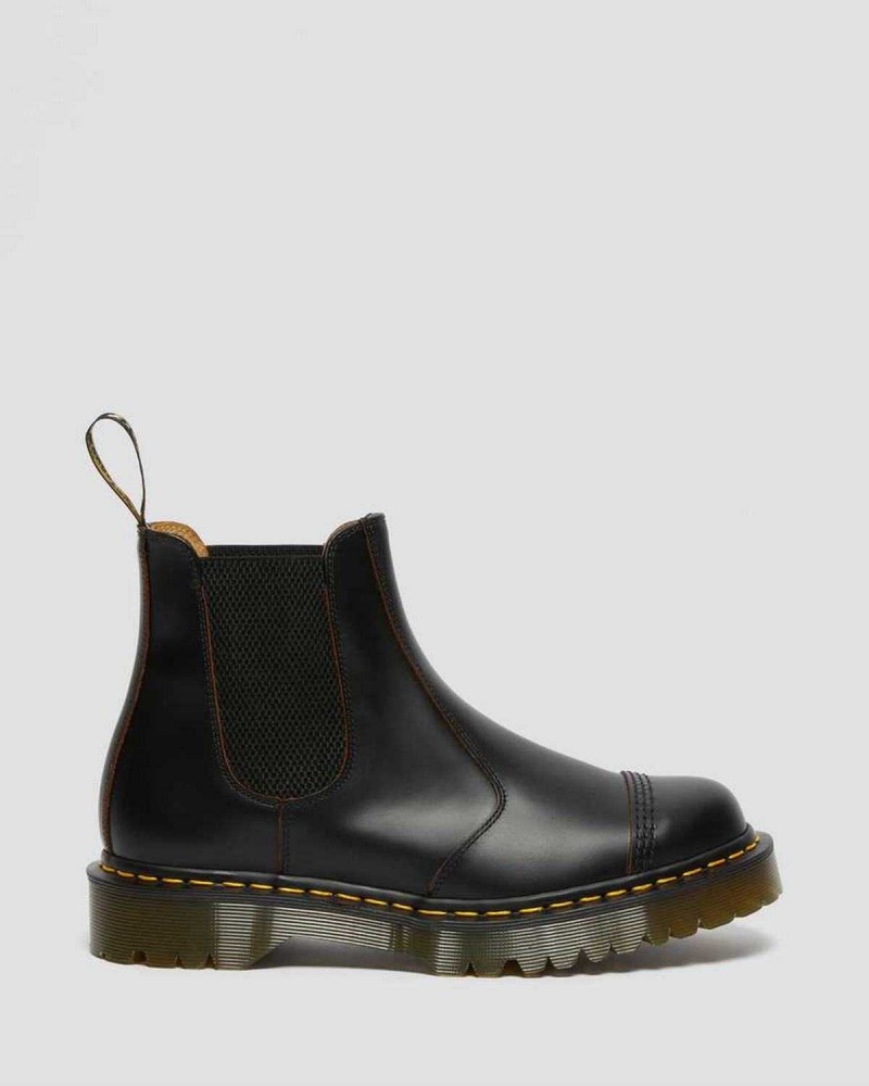 Black DR Martens 2976 Bex Made in England Toe Cap Chelsea Boots | 3072YSVZT