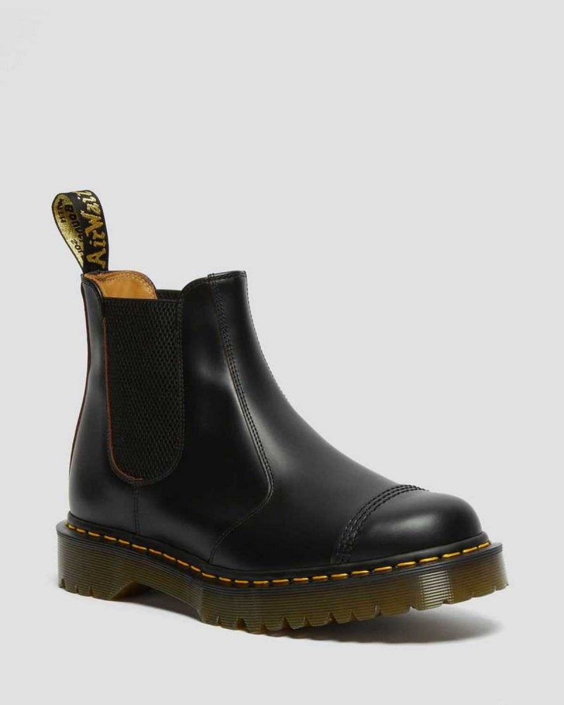 Black DR Martens 2976 Bex Made in England Toe Cap Chelsea Boots | 3072YSVZT