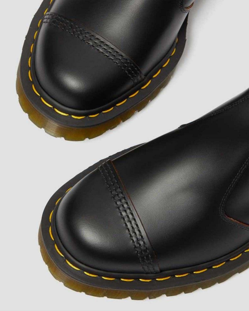 Black DR Martens 2976 Bex Made in England Toe Cap Chelsea Boots | 6719XOQRB