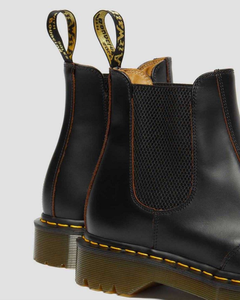 Black DR Martens 2976 Bex Made in England Toe Cap Chelsea Boots | 6719XOQRB