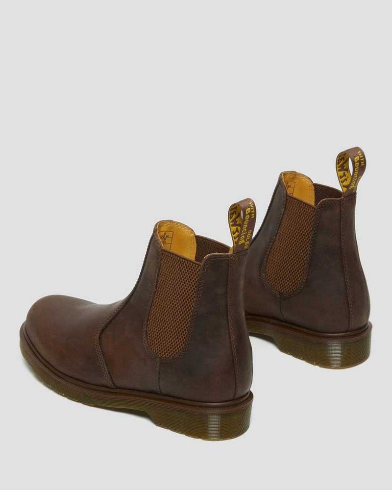 Black DR Martens 2976 Crazy Horse Leather Chelsea Boots | 4039WJSFB