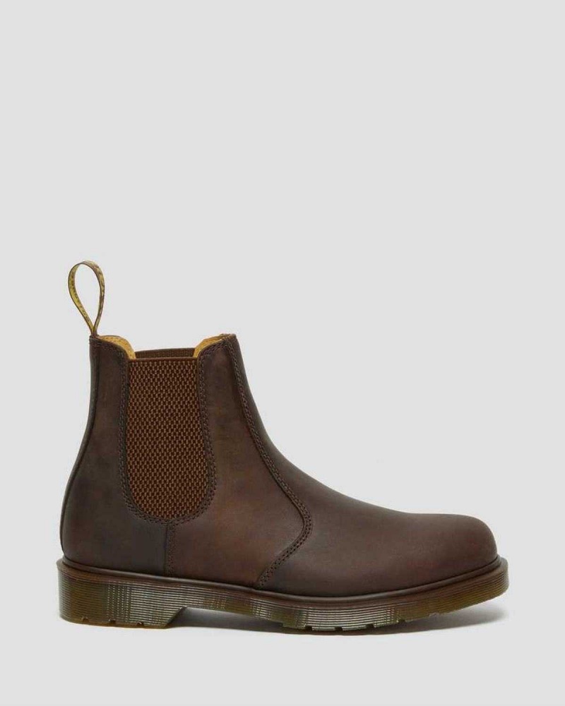 Black DR Martens 2976 Crazy Horse Leather Chelsea Boots | 4039WJSFB