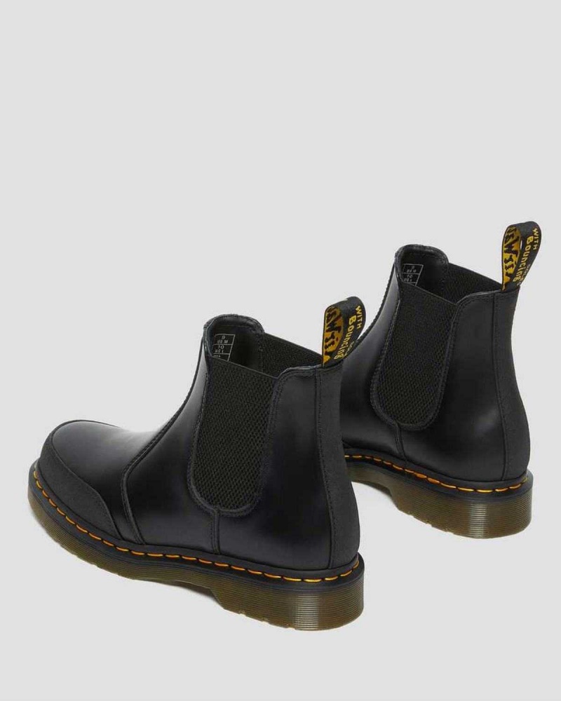 Black DR Martens 2976 Guard Panel Leather Chelsea Boots | 8641XHPVF