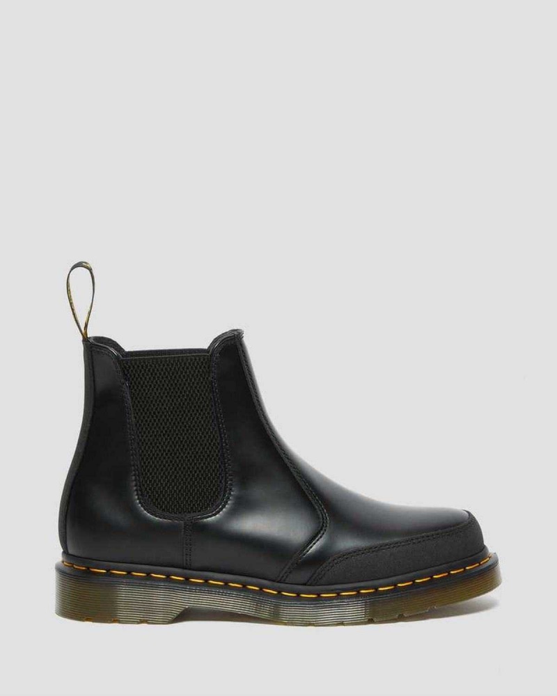 Black DR Martens 2976 Guard Panel Leather Chelsea Boots | 8641XHPVF