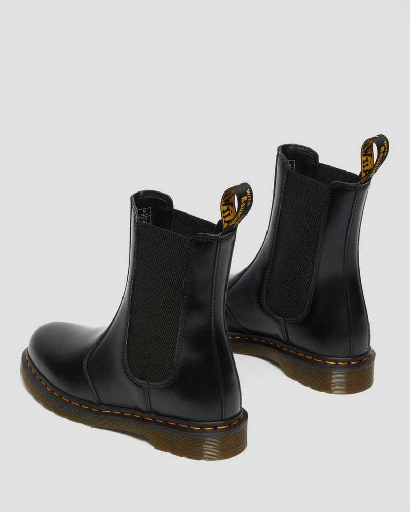 Black DR Martens 2976 Hi Smooth Leather Chelsea Boots | 2076XJEVI