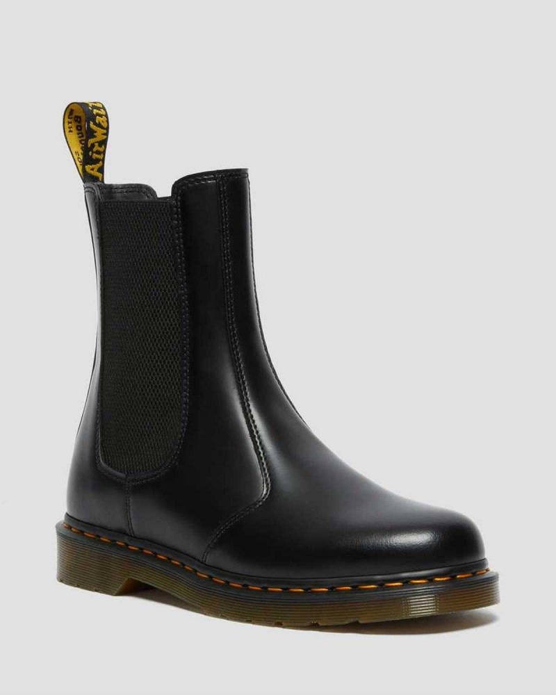 Black DR Martens 2976 Hi Smooth Leather Chelsea Boots | 2076XJEVI