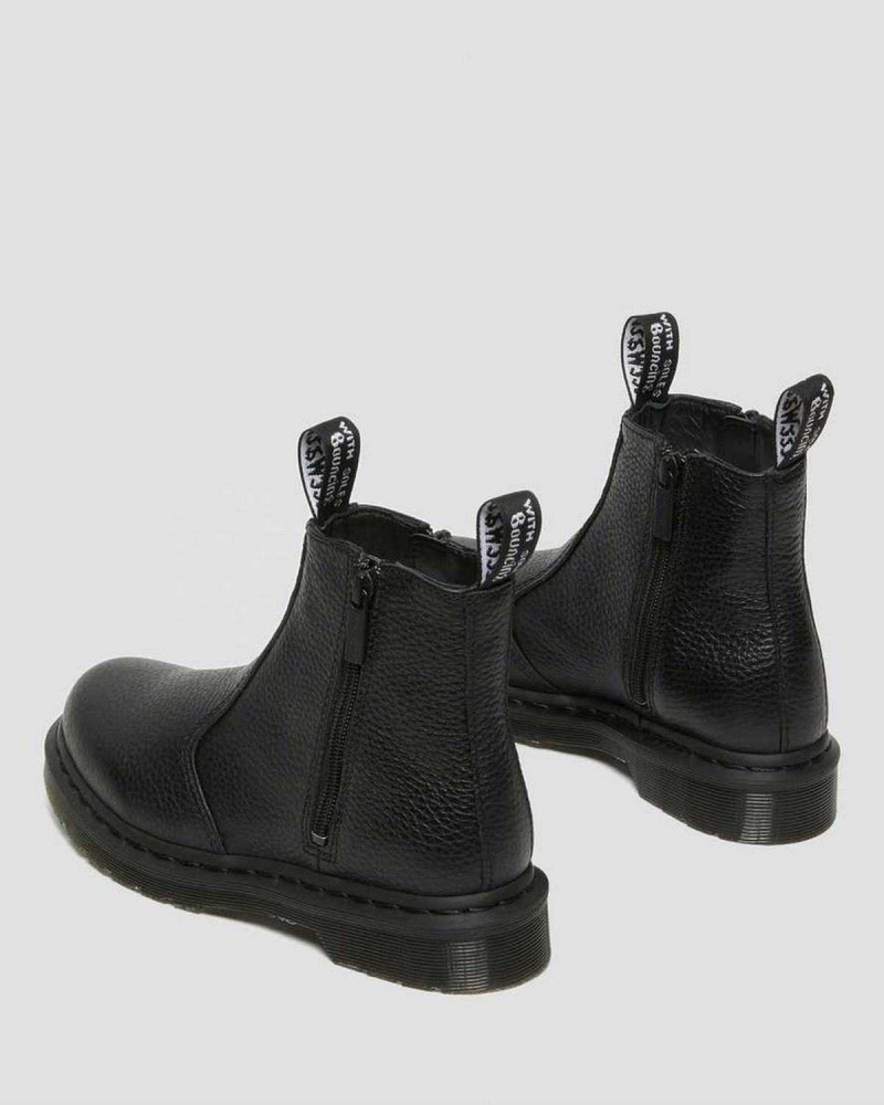 Black DR Martens 2976 Leather Zipper Chelsea Boots | 9712ZFVRS