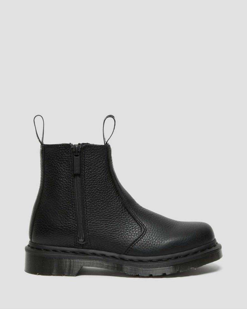 Black DR Martens 2976 Leather Zipper Chelsea Boots | 9712ZFVRS