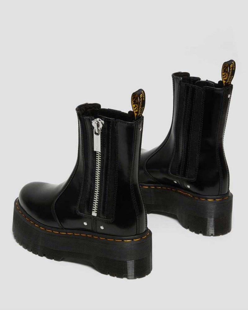 Black DR Martens 2976 Max Leather Platform Chelsea Boots | 6318OELDF