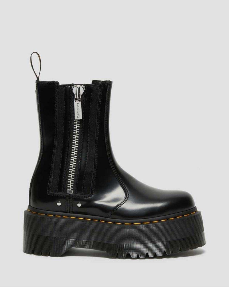 Black DR Martens 2976 Max Leather Platform Chelsea Boots | 6318OELDF