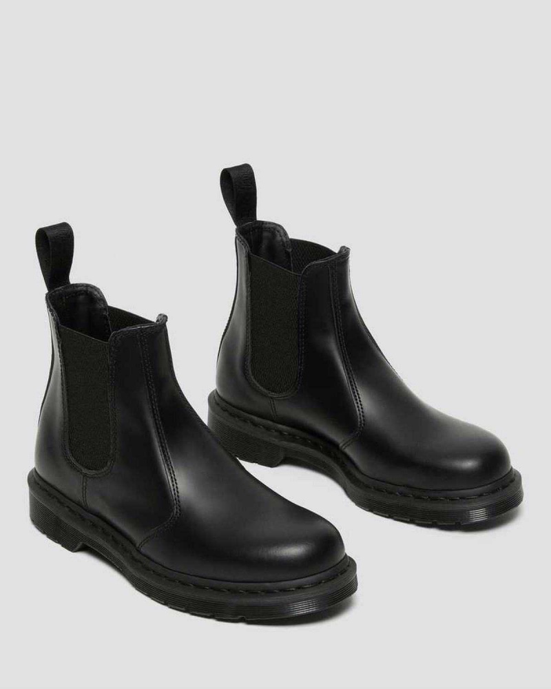 Black DR Martens 2976 Mono Smooth Leather Chelsea Boots | 7329IPHBV