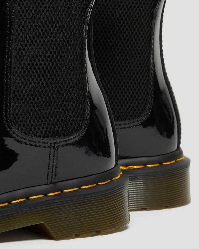 Black DR Martens 2976 Patent Leather Chelsea Boots | 3615USJOX