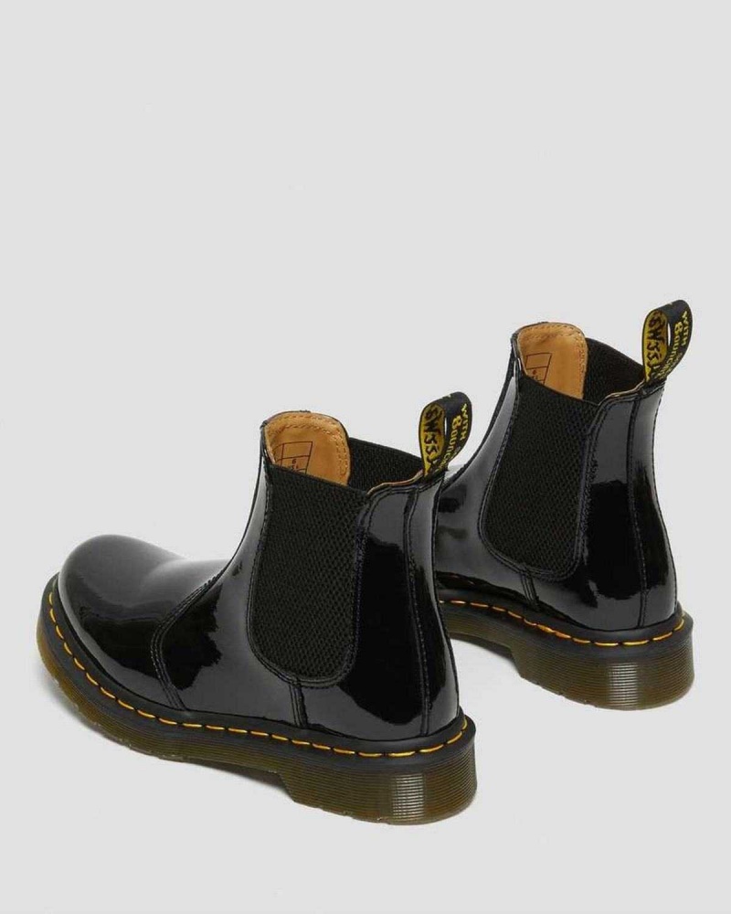 Black DR Martens 2976 Patent Leather Chelsea Boots | 3615USJOX